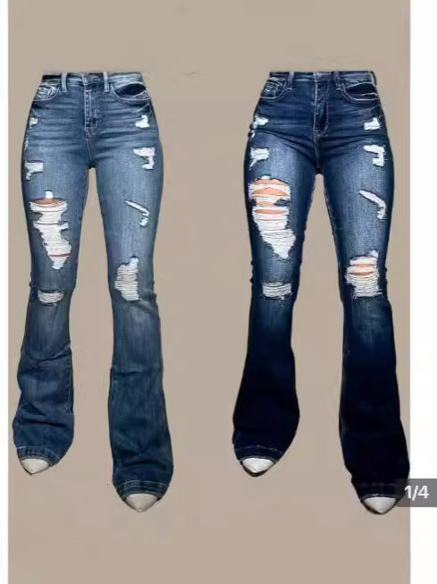 🔥Ripped flared jeans - Buy two and get free shipping!