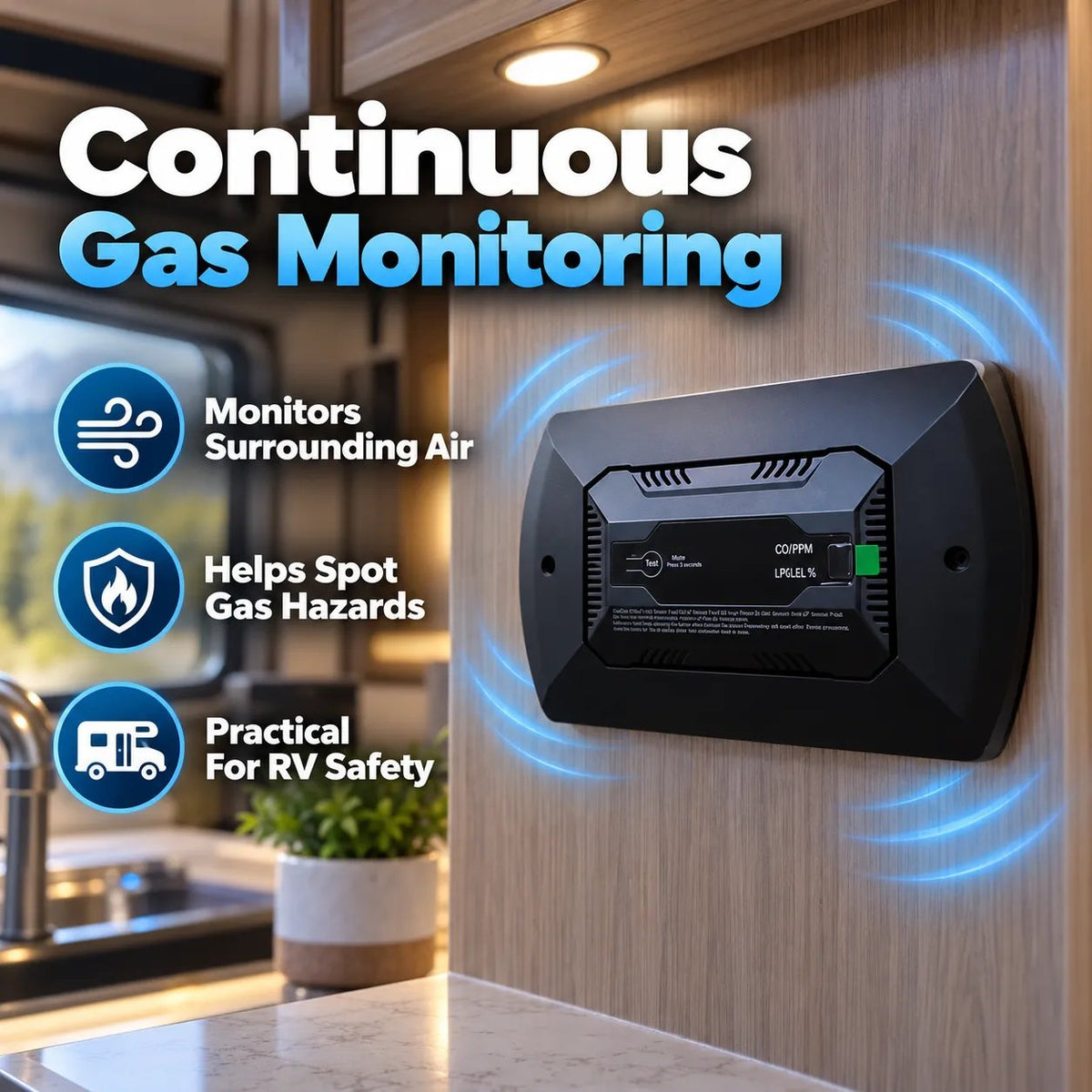 ⏰Limited Stock 60% OFF🚐🚨 2-in-1 RV Gas & CO Detector — Stay Safe on Every Journey! 🛡️✨