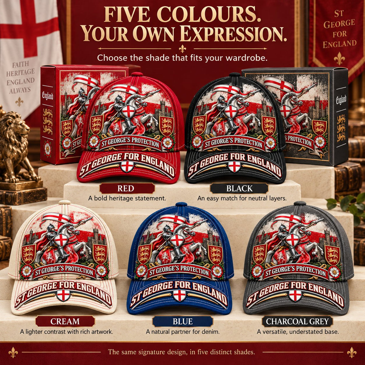 💝49% OFF - ⚔️ “St George’s Protection” – England Heritage Commemorative Cap | Cotton-Poly Blend • Detailed Embroidery • Adjustable Fit 🇦🇺 🏴