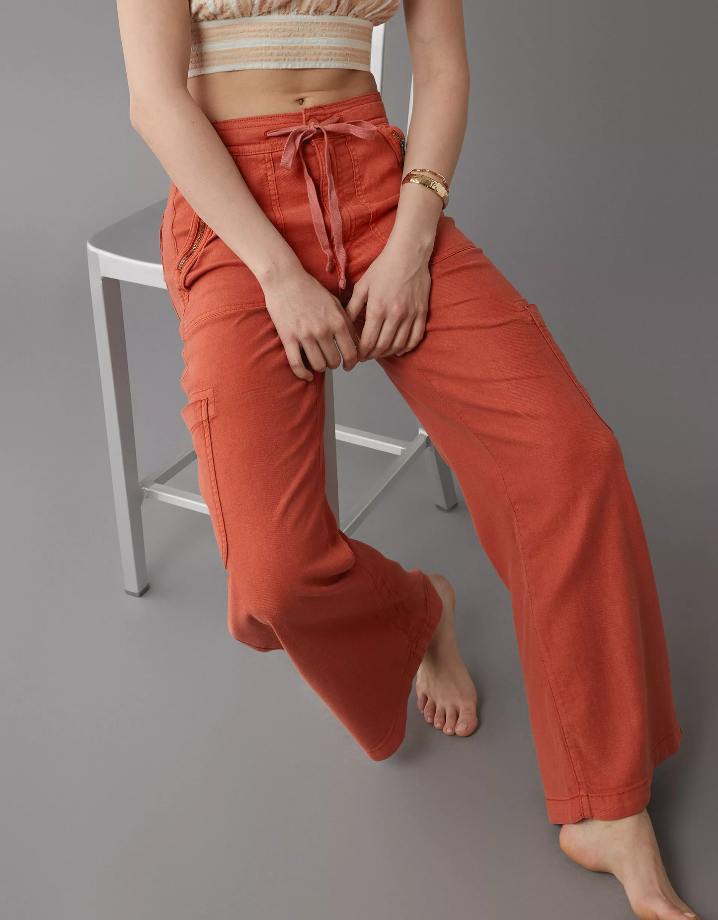 Linen-Blend Wide-Leg Cargo Pant(BUY 2 FREE SHIPPING)