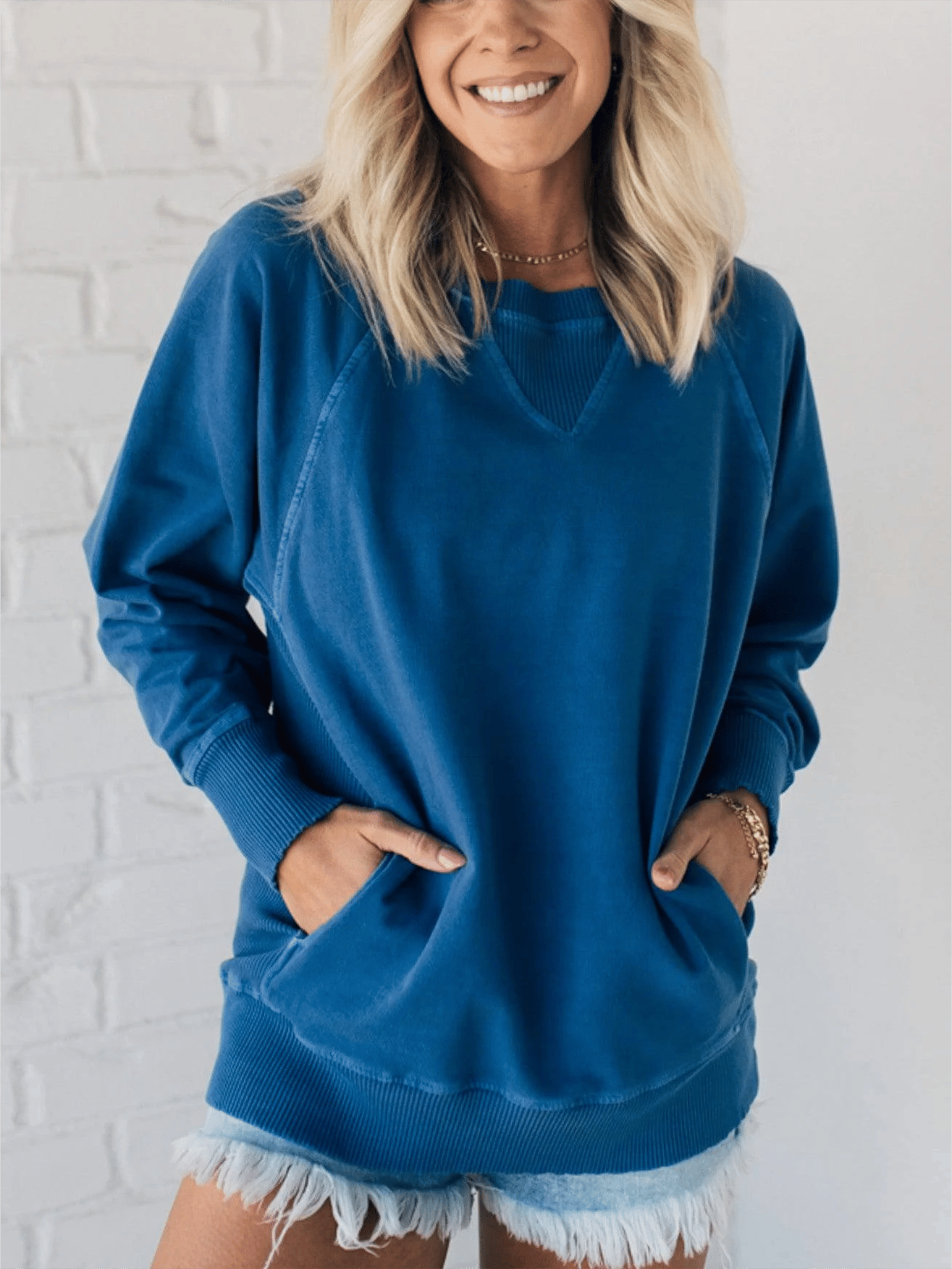 🔥Women's Ribbed Accent Pocketed Pullover - Buy 2 and get free shipping!