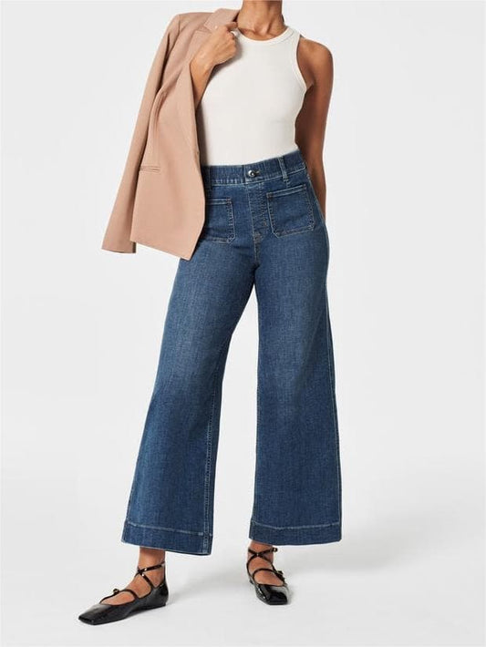 Tummy Control Cropped Wide-Leg Jeans(Buy two and get free shipping!)