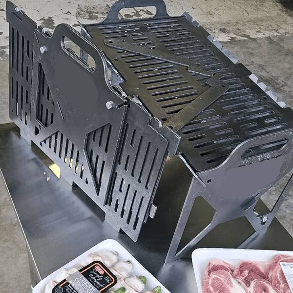 🍖A must-have for parties🥓foldable stainless steel bbq grill