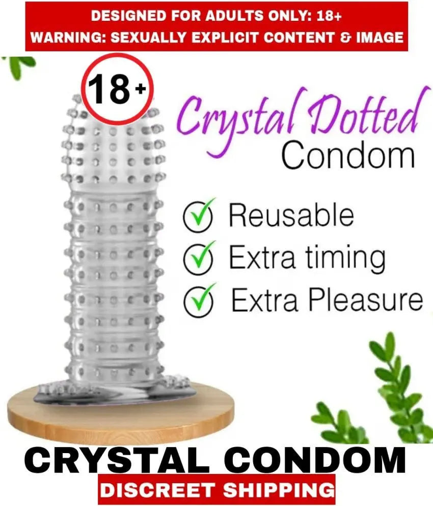 Crystal Reusable Silicone Sleeve – Stretchable Textured Personal Sleeve for Enhanced Comfort