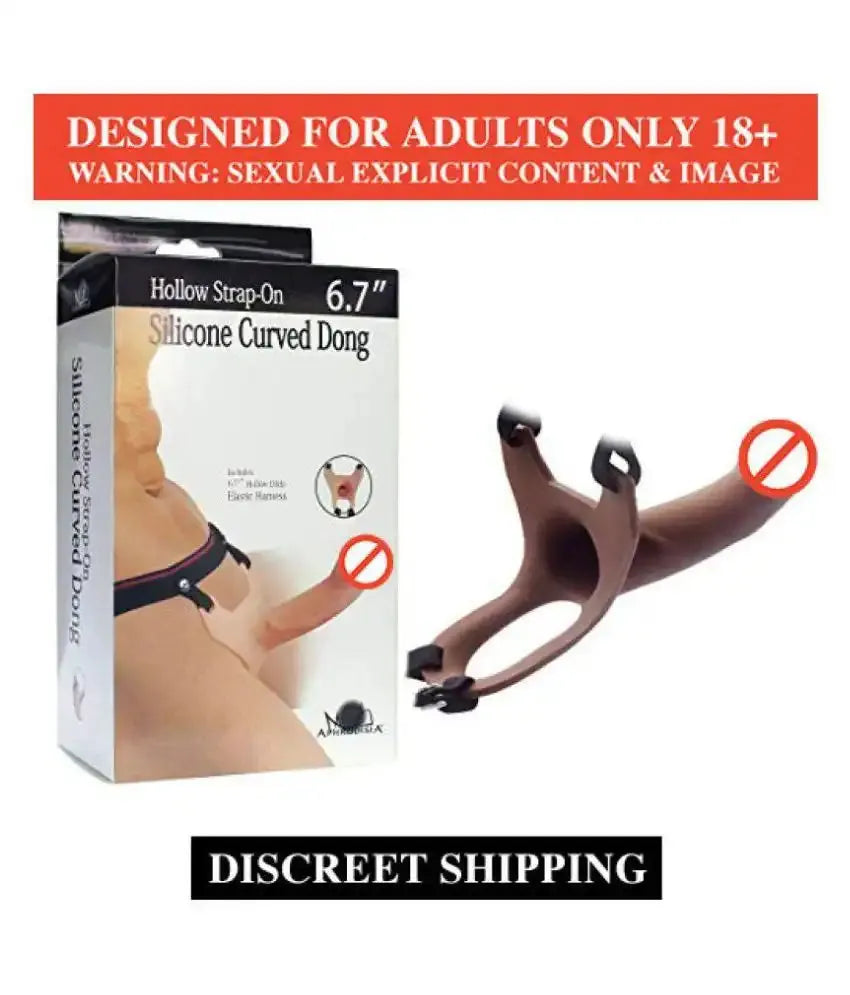 Hollow Strap-On Silicone Curved Dong with Adjustable Harness – Wearable Couples Wellness Accessory