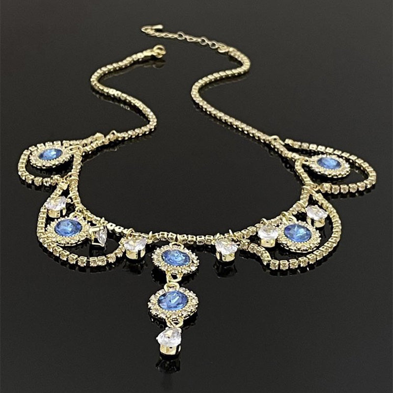 🔥2024 Hot Sale 🔥French Blue Zirconia Necklace--(Heart of the Ocean)