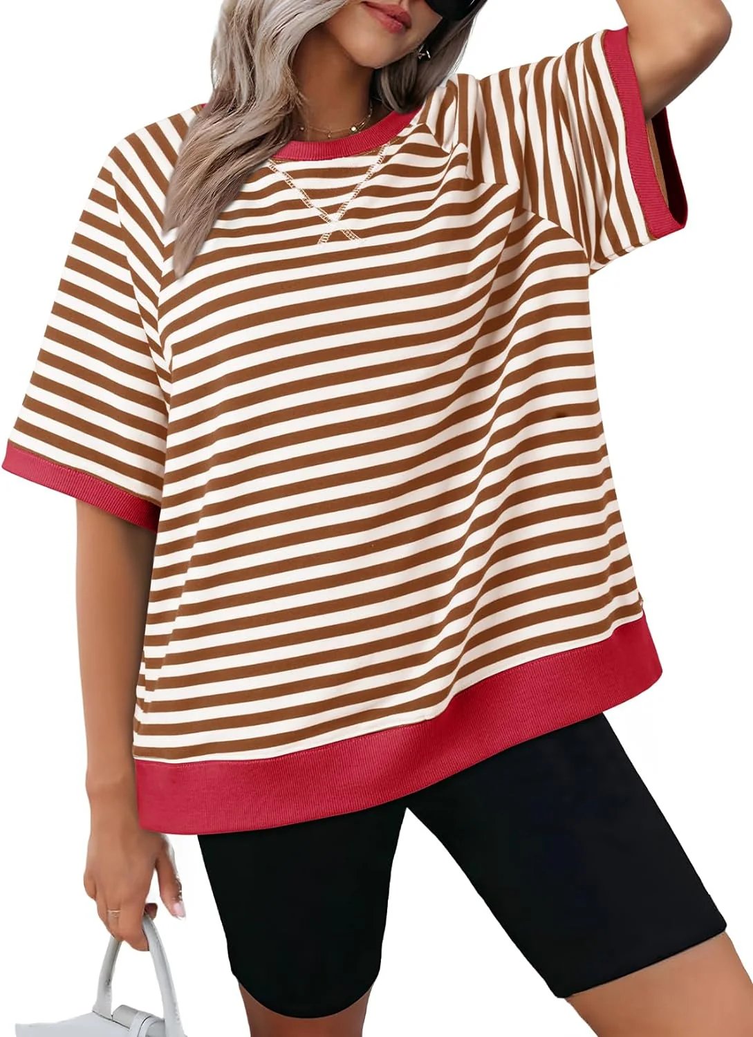 Women's Oversized Striped T Shirts product image 6