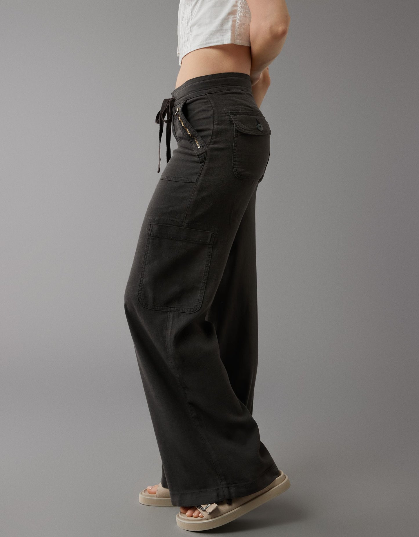 Linen-Blend Wide-Leg Cargo Pant(BUY 2 FREE SHIPPING)