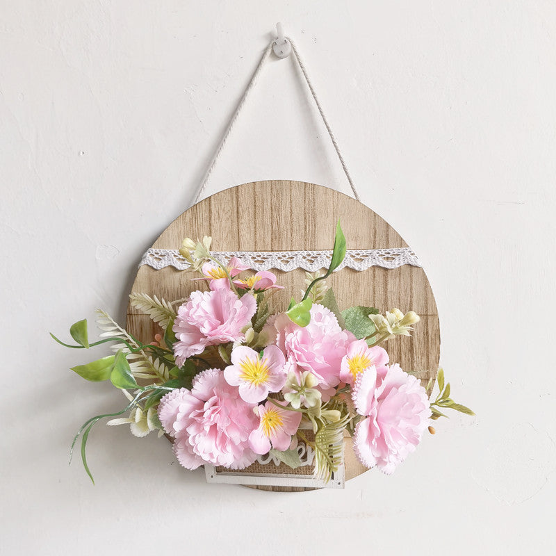 Wall Decorative Wooden Box Flower Basket - With Decorative Bouquet 🔥 (Promotion 50% Discount)