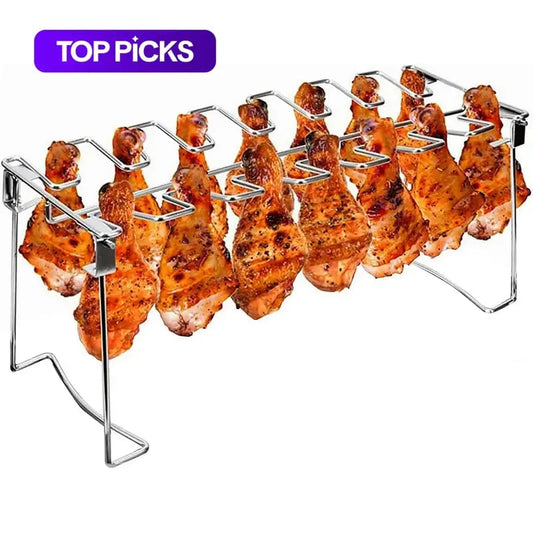 Metal Chicken Drumstick Rack, Multi Grid Chicken Leg Grill Rack, Dishwasher Safe Non...
