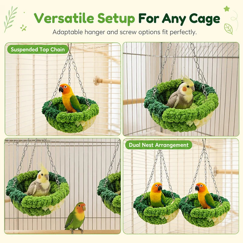 🐦 Limited-time 50% Off! 🧶 Warm Winter Bird Hanging Hammock – Cozy, Soft, Cage Decor ✨