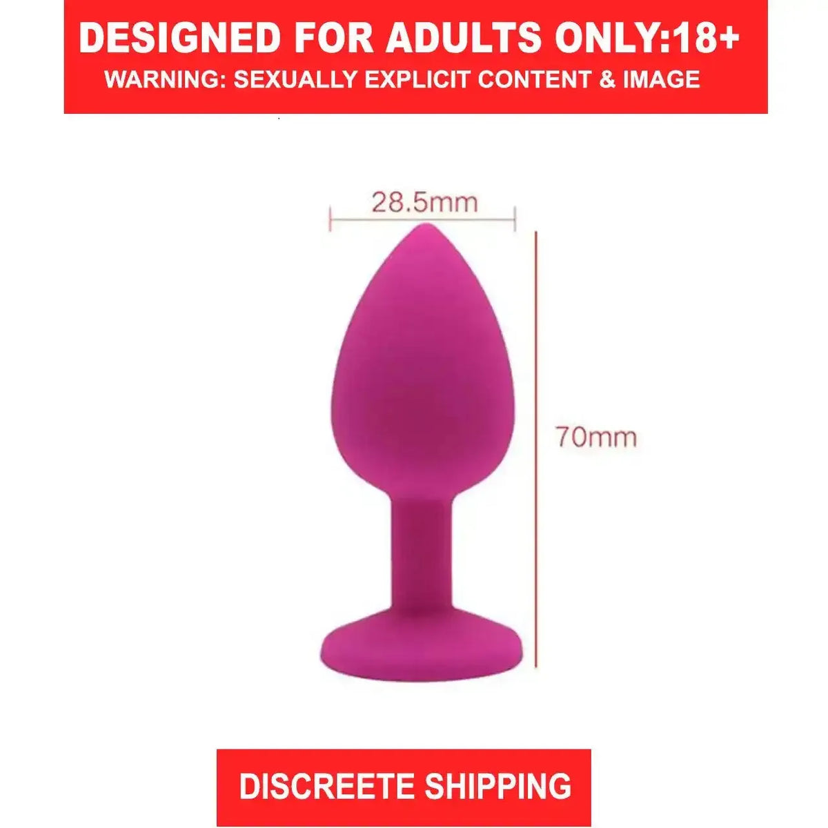 Premium Silicone Butt Plug with Crystal Gem Base – Body-Safe Reusable Adult Accessory