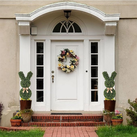 Outdoor Artificial Turf Bunny-Shaped Topiary Tree