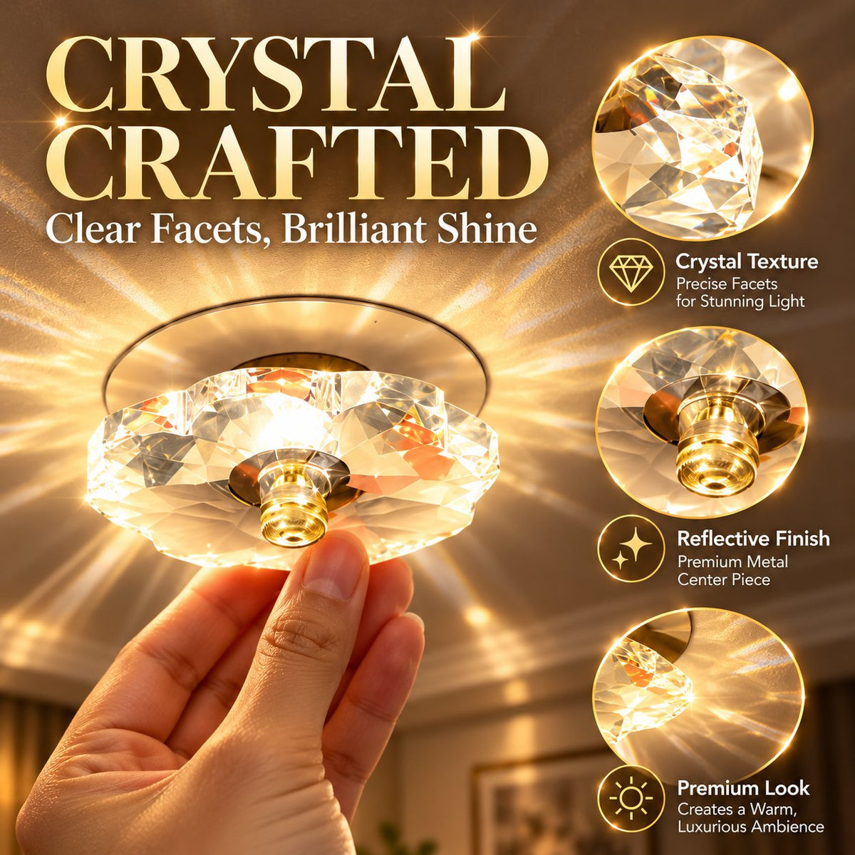 ✨💎 Crystal Downlight Ceiling Lamp — Turn Every Ceiling Into A Warm, Sparkling Feature