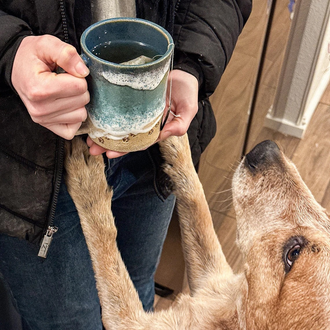 🌊🌊🌊Paw Print Ocean Shoreline Mug