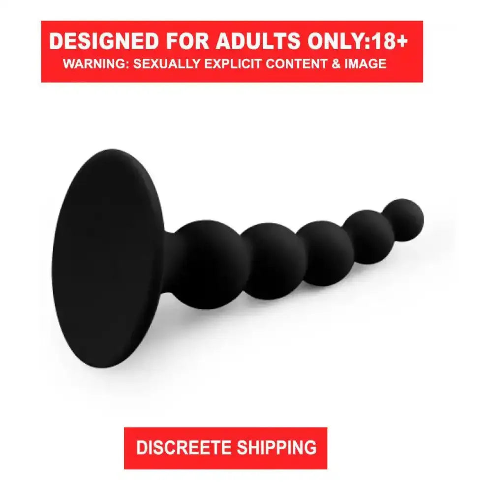 Premium Silicone Anal Beads Plug – Flexible Tapered Design for Adults (Black)