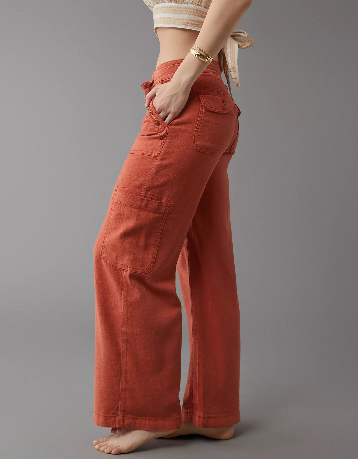 Linen-Blend Wide-Leg Cargo Pant(BUY 2 FREE SHIPPING)