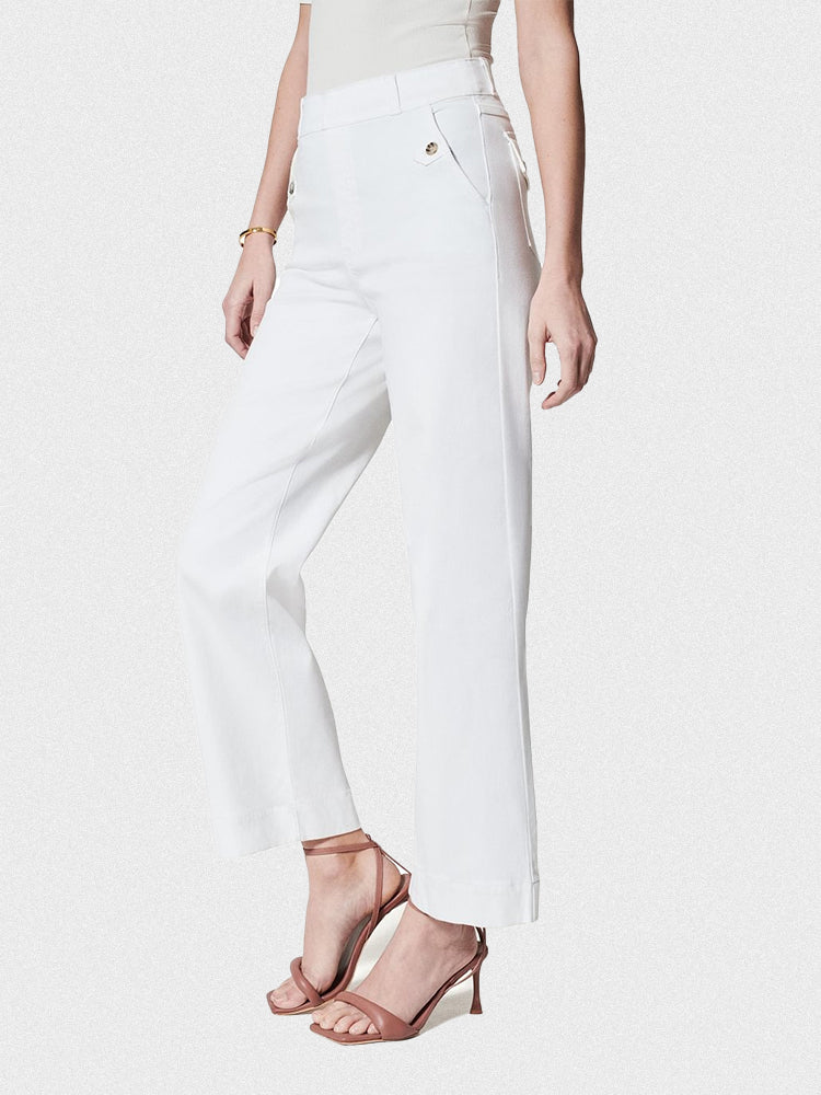 Tummy Control Twill Cropped Wide Leg Pant(Buy 2 Free Shipping)