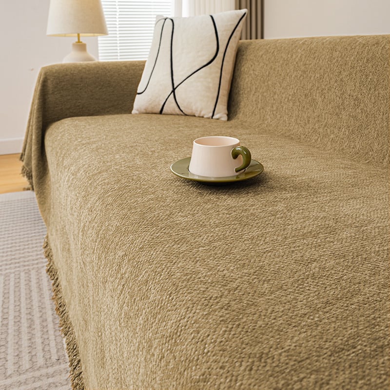 Four-season universal herringbone chenille sofa towel