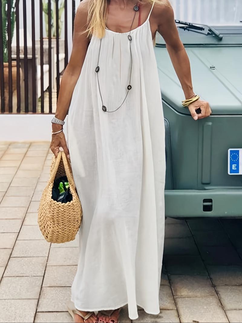 💥Women's Solid Color Cami Lounge Dress - Buy 2, Get Free Shipping!