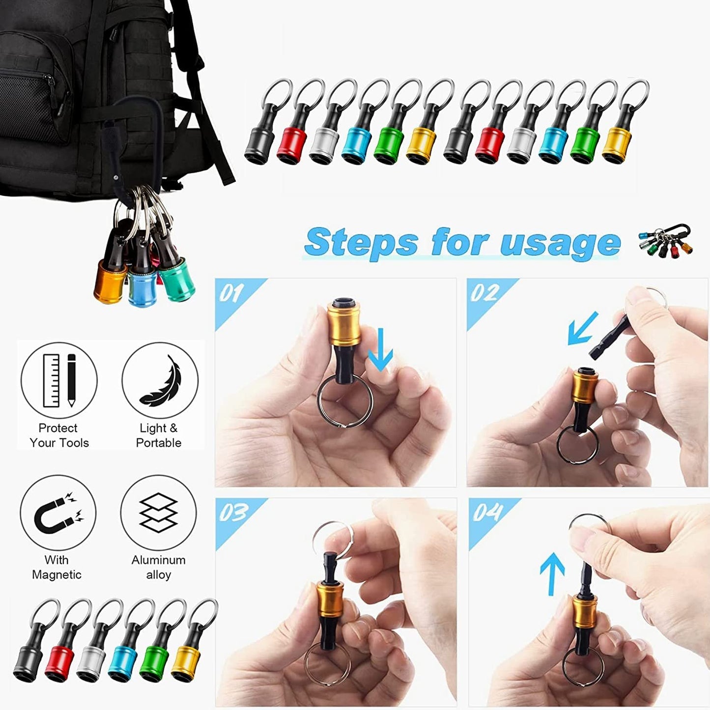 Portable drill bit holder