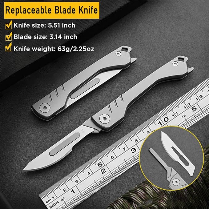 ⏰🏆Folding Scalpel Knife with 10pcs Replaceable Blades