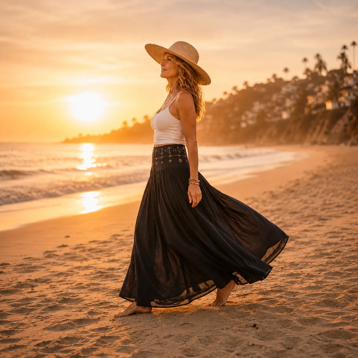 👗Women's High-Waisted Linen A-Line Beach Skirt👠