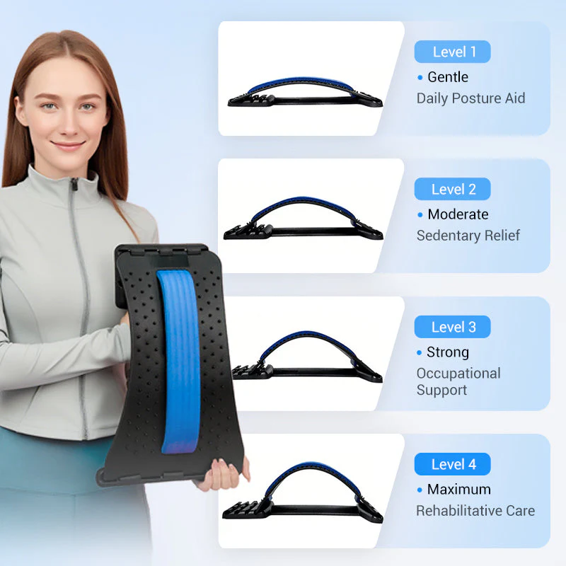 ⚡ Lumbar Stretcher – Ergonomic Spine Support, Adjustable Stretching Levels, Lightweight & Portable 🪑