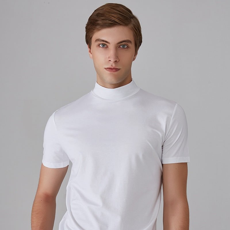 Men 's High Neck Slim Fit T-shirt mysite