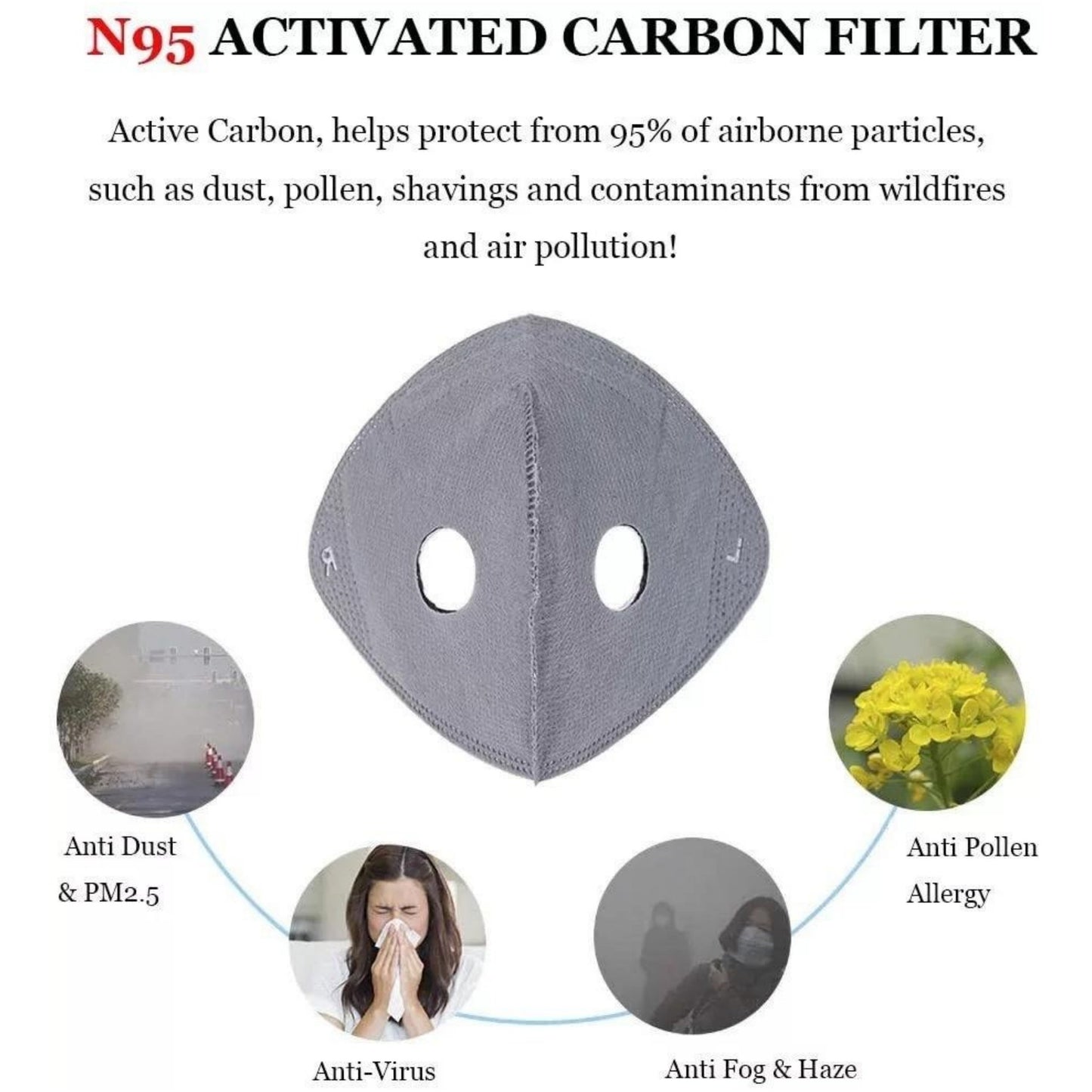 💖Reusable Carbon Filter Dust Mask – Built for Active Lifestyles