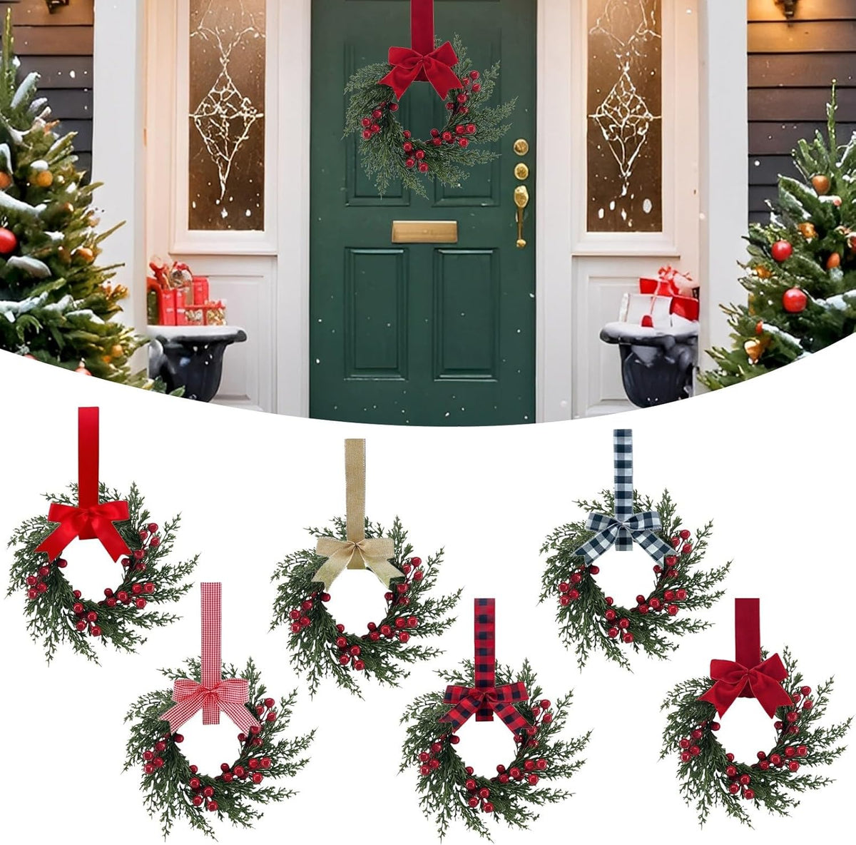 🎄 Versatile Mini Christmas Wreaths – Perfect Festive Decor for Every Corner!