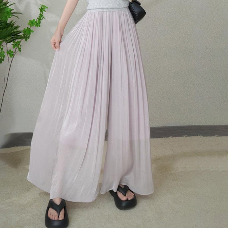 🔥Hot Sale 49% Off🔥Glazed Ice Silk Floor-Length Wide-Leg Culottes mysite