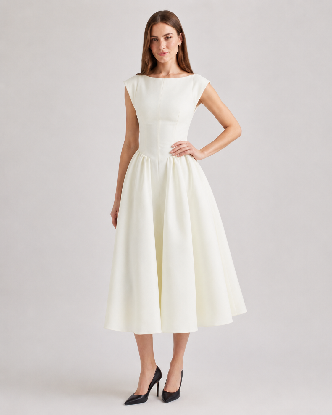Spring and summer women's backless round neck sleeveless vest dress