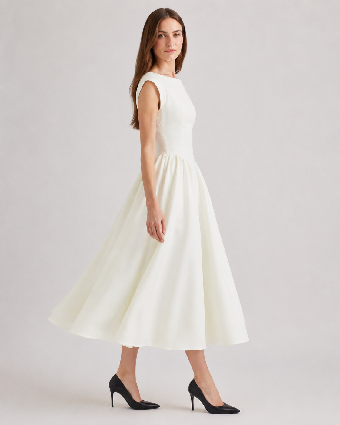 Spring and summer women's backless round neck sleeveless vest dress