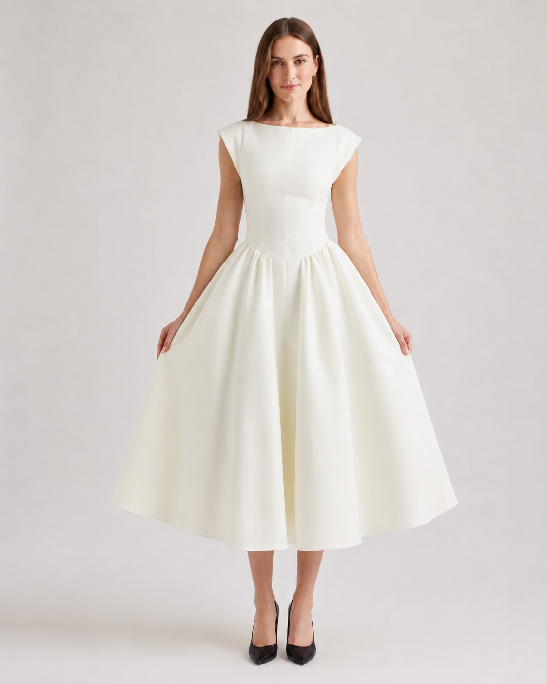 Spring and summer women's backless round neck sleeveless vest dress