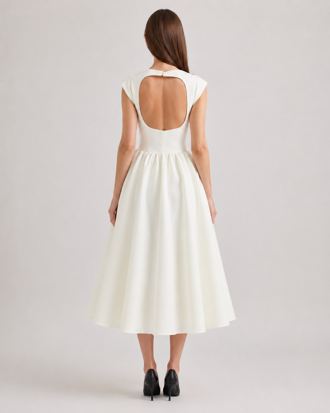 Spring and summer women's backless round neck sleeveless vest dress