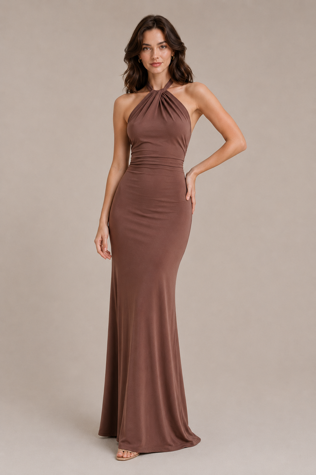 Slinky Halter Maxi Dress