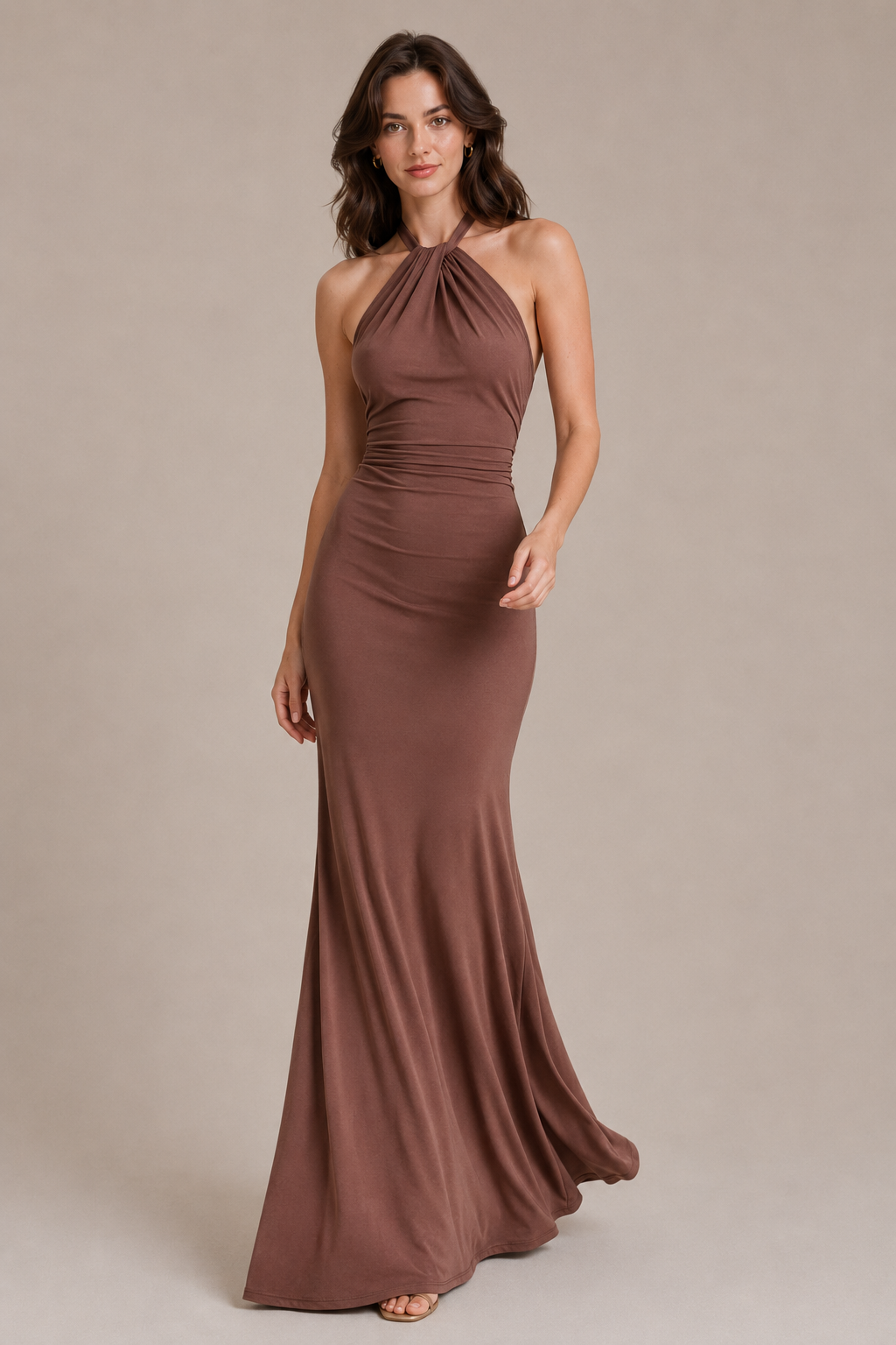 Slinky Halter Maxi Dress