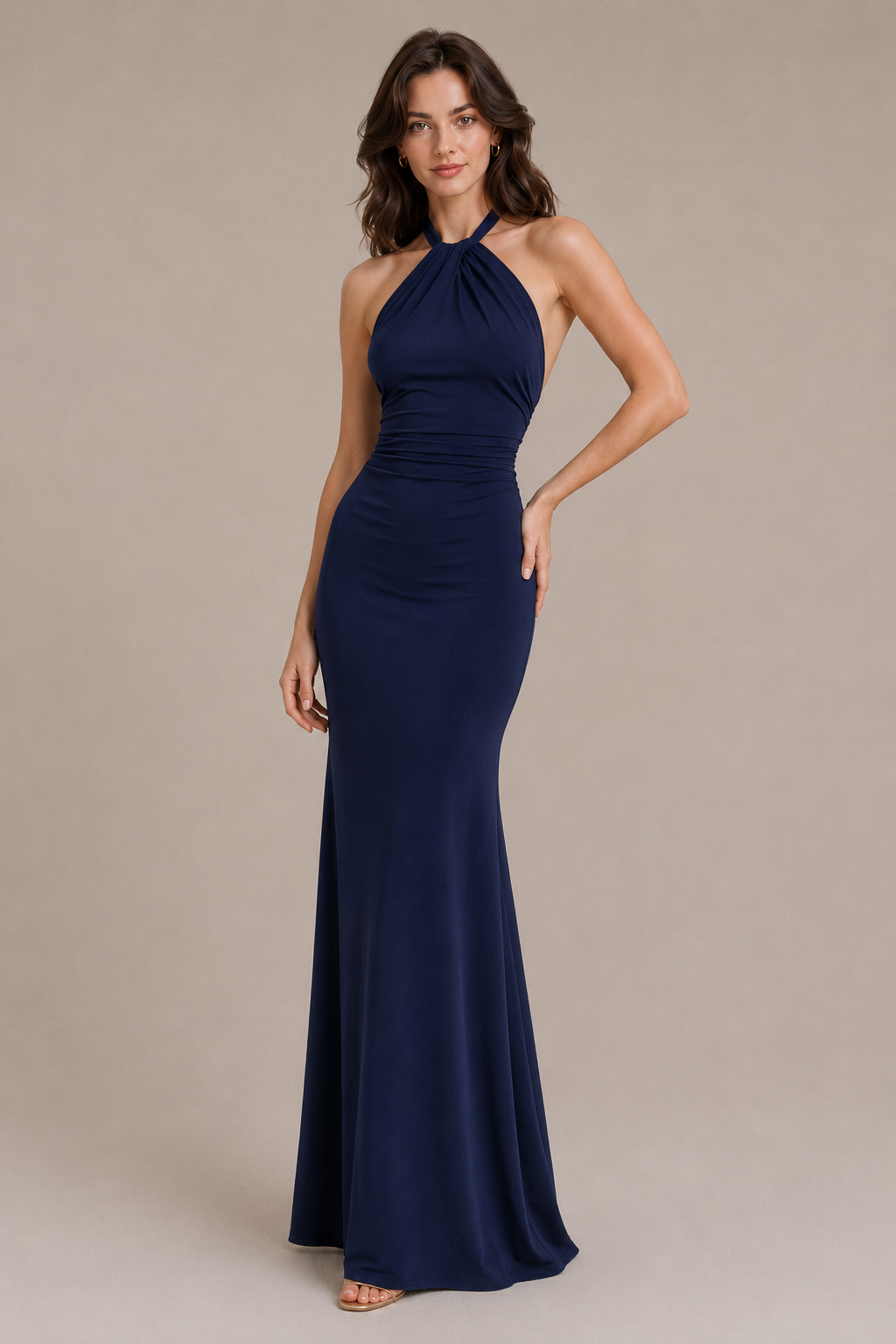 Slinky Halter Maxi Dress