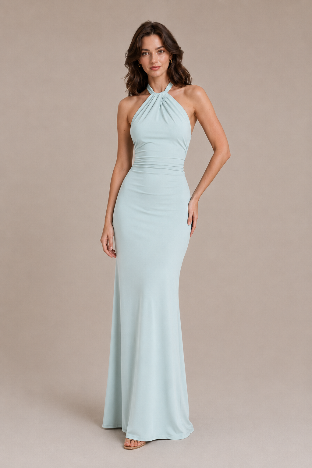 Slinky Halter Maxi Dress