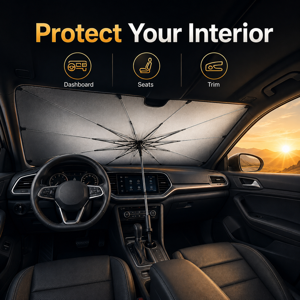 ✨️2026 Upgraded Car Windshield Sun Shade Umbrella