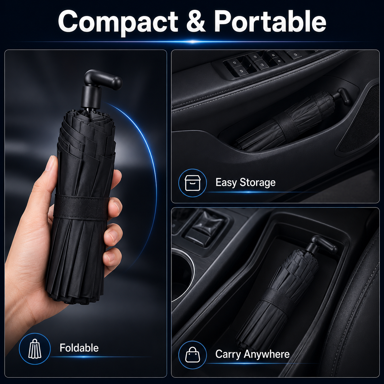 ✨️2026 Upgraded Car Windshield Sun Shade Umbrella