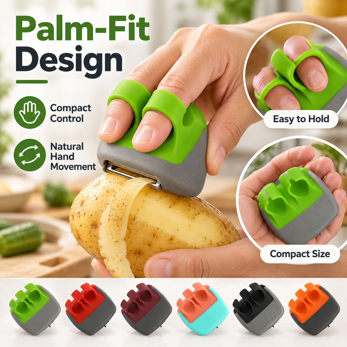 🥔 Palm Vegetable Peeler Set – Soft Grip Handheld Fruit & Veggie Peeler！！！