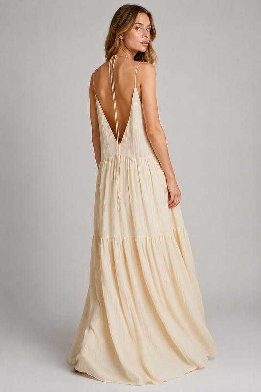 Elegant Resort Deep V-Neckline Strappy Maxi Dress product image 2