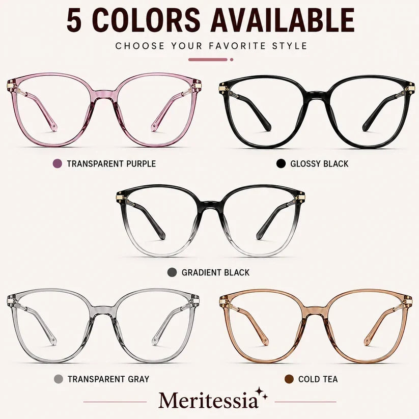 🕶️ Oversized Fashion Prescription Glasses – Trendy Photochromic Lenses with Blue Light Blocking ✨