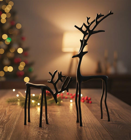Black Reindeer Statues-Christmas Decorations