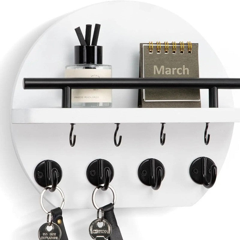 Wall Mount Key Holder with Shelf & Hooks product image 10