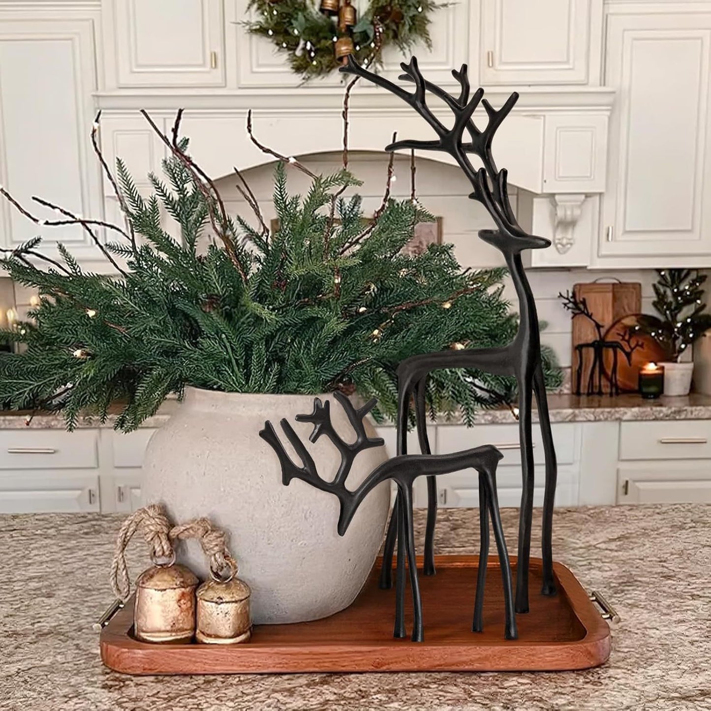 Black Reindeer Statues-Christmas Decorations