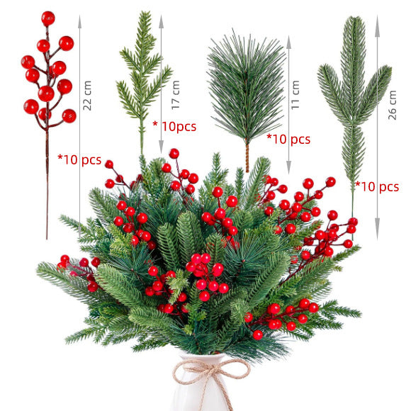 Artificial Norfolk Pine Branches with Red Berries - Christmas Greenery That Lasts!