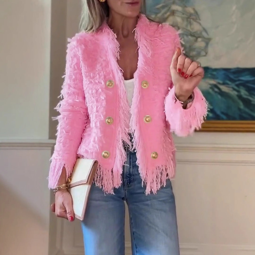 Women’s Fashion Button Tassel Short Coat product image 11